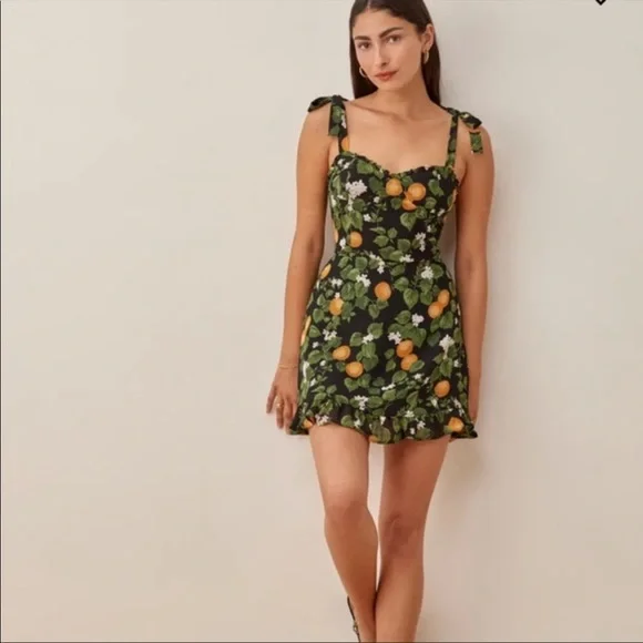 NWT Reformation Christine Dress Clementine - Picture 3 of 6